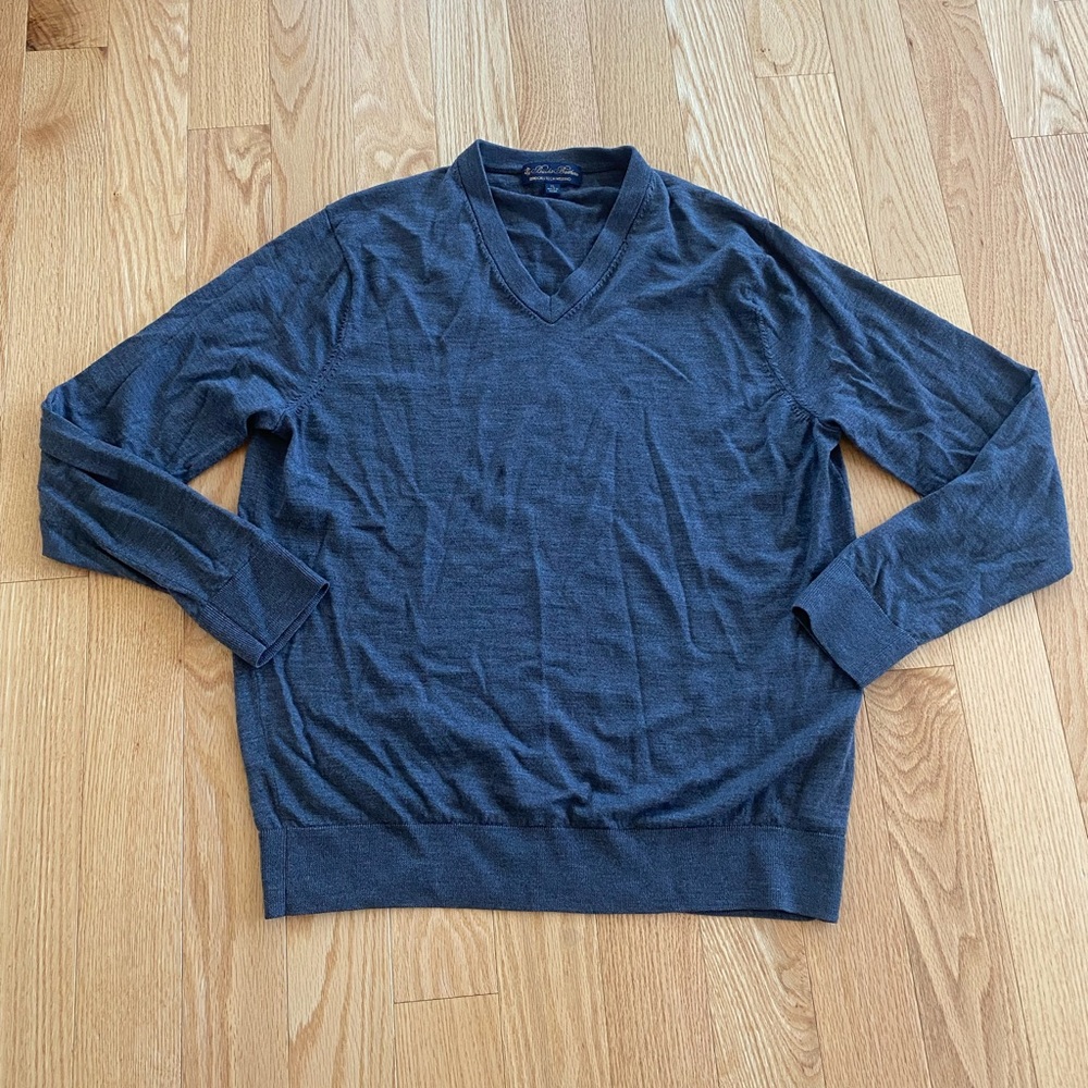 ❄️Brooks Brothers (XL) Dark Grey Merino Wool Pullover Sweater❄️